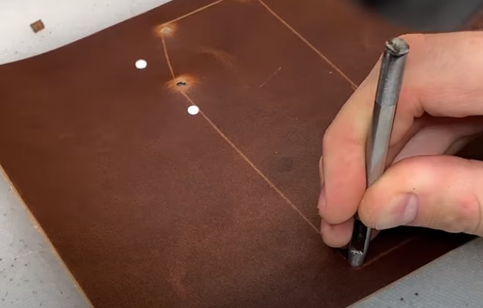 diy leather passport cover punch holes