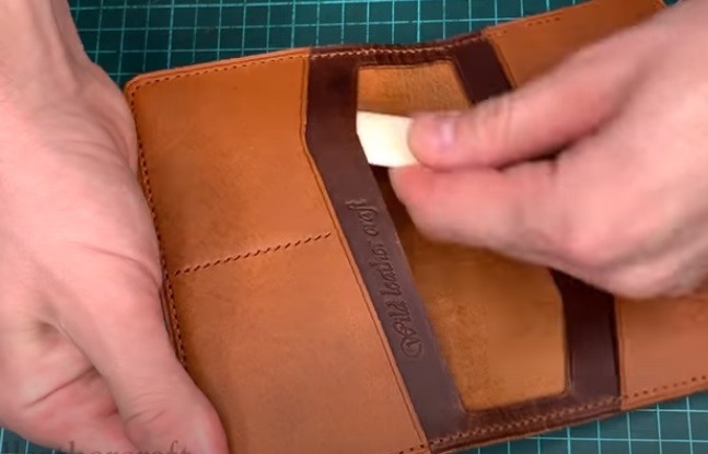 diy leather wallet passport holder open compartments