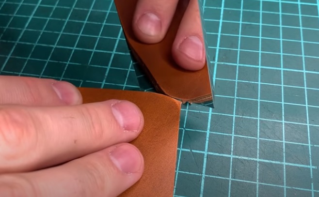 diy leather wallet passport holder round edges