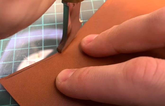 diy leather passport cover seams