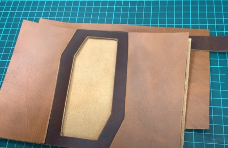 diy leather passport cover pieces