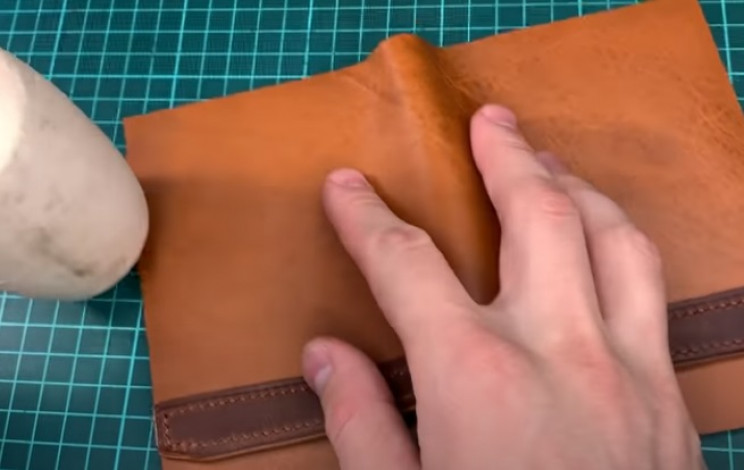diy leather wallet passport bulge