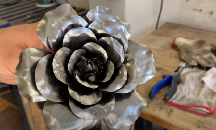 diy steel rose final look