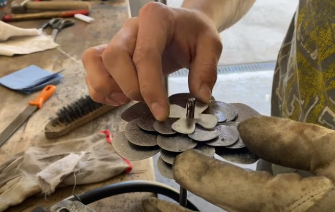 diy steel rose all petals in place