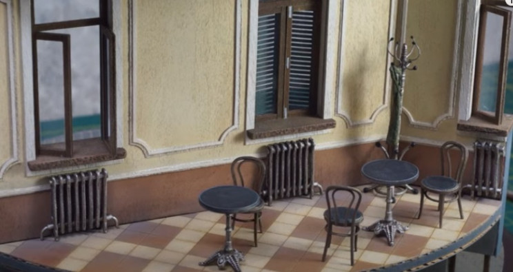 diy soviet diorama cafe