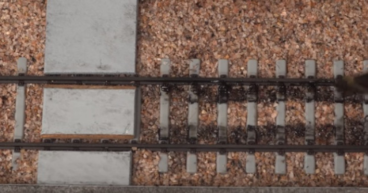 diy train diorama aging tracks