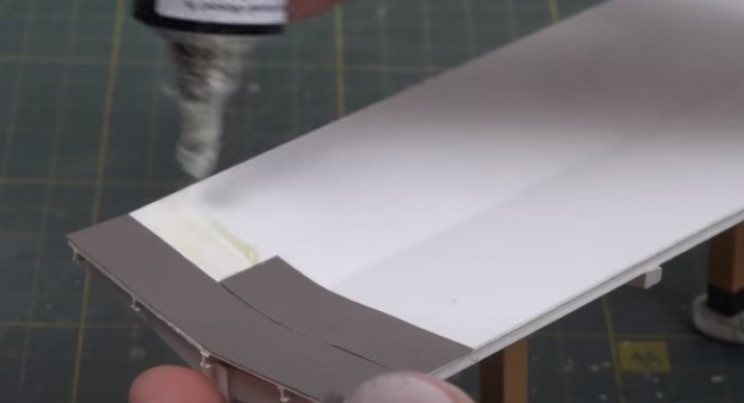 diy train diorama roofing felt
