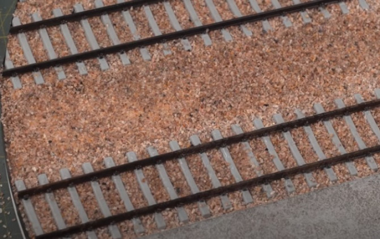 diy train diorama fix ballast