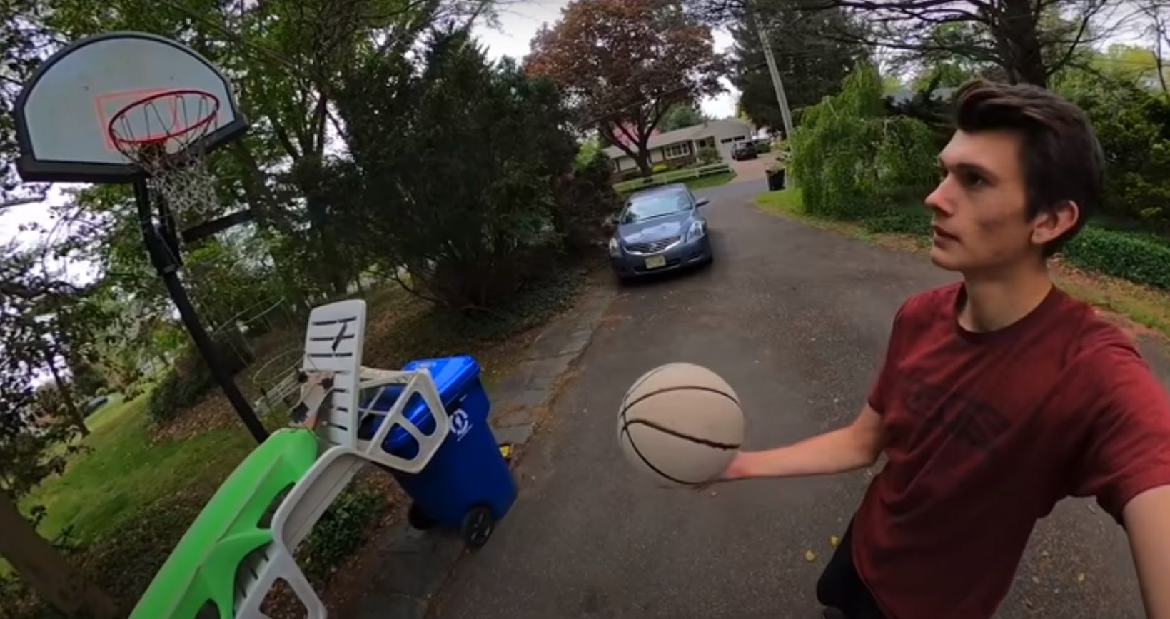 basketball trick shot start