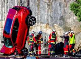 Volvo Drops a Bunch of Cars From 100 FT to Help Rescue Services
