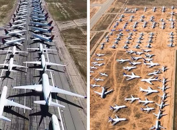 Man Flies Over Where The Airlines Parked All of Their Jets Amid The Pandemic