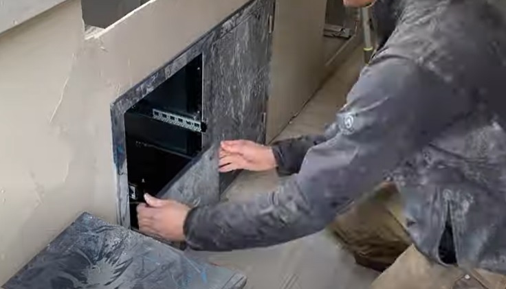 diy grill install cabinets