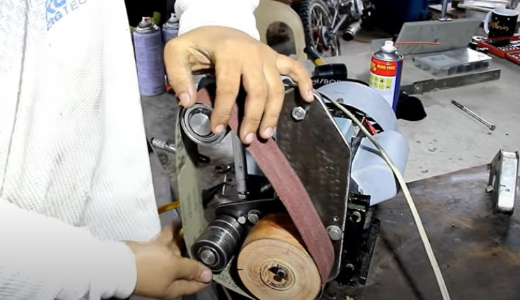 diy belt sander install paper
