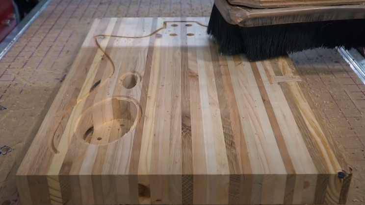 scrap wood guitar cnc cutting
