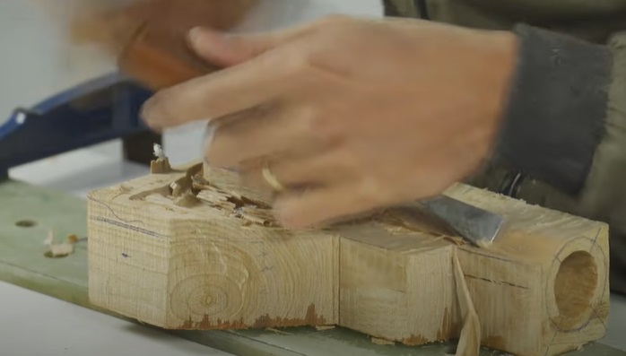 diy wooden sniper rifle chisel stock