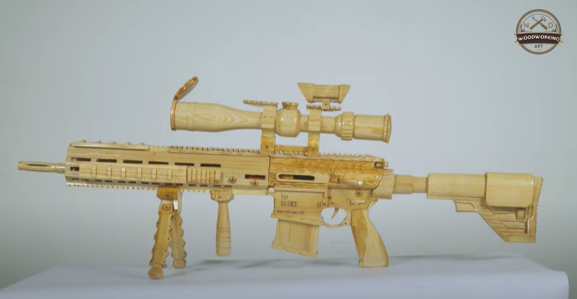diy wood sniper rifle complete