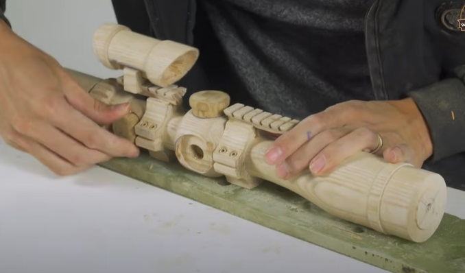 diy wooden rifle complete scope