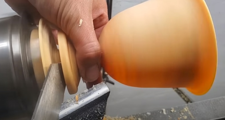 diy pine goblet remove from block
