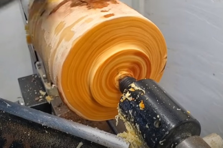 diy pine goblet begin carving