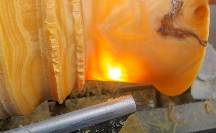 diy pine goblet continue carving