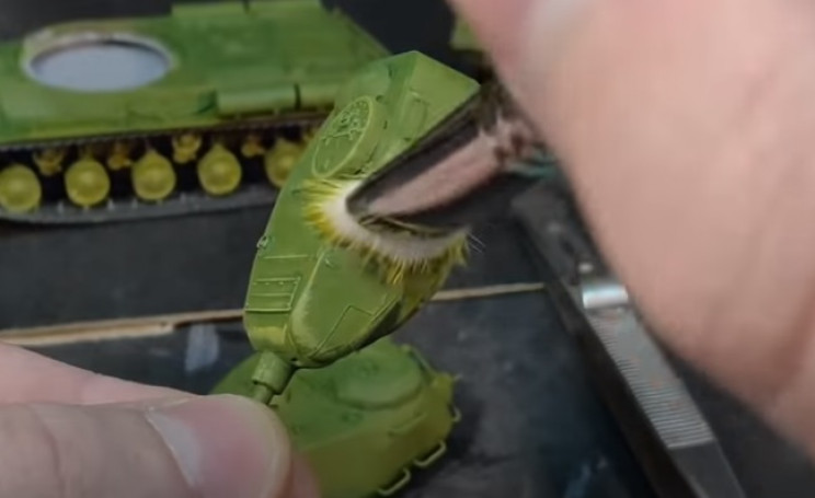 diy t-34 drybrush 2