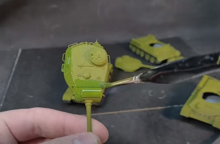 diy t-34 olive-green wash