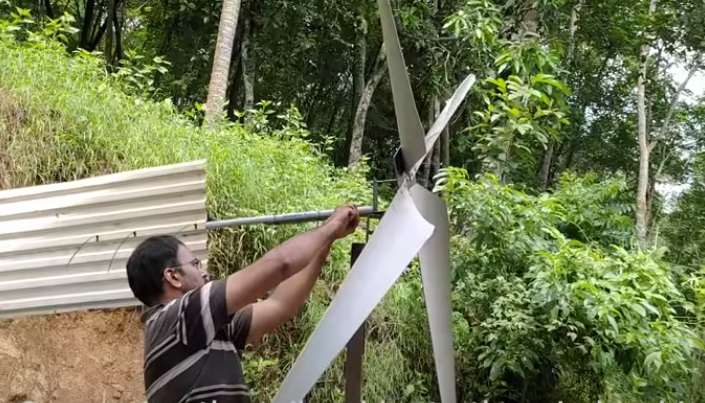 diy wind turbine attach rudder