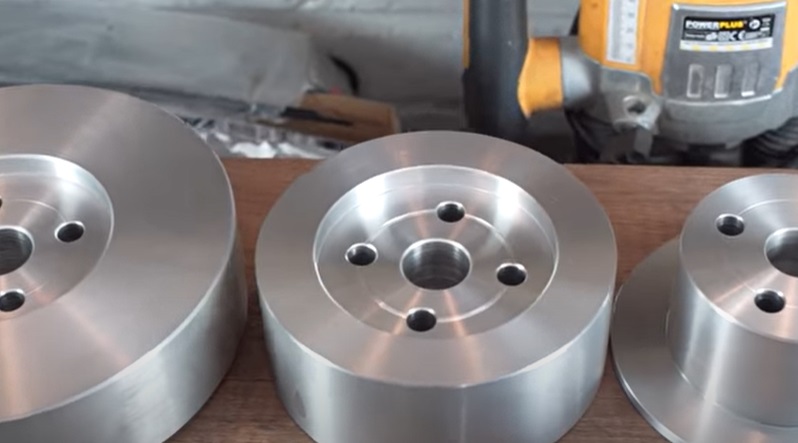 diy metal bender drill holes metal disks