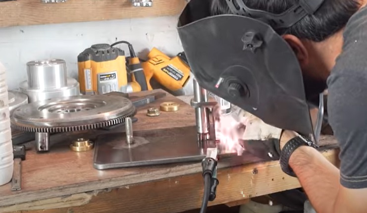 diy metal bender shaft support weld