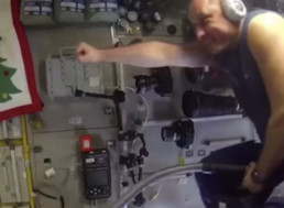 Russian 'Space Cowboy' Rides His Vacuum Cleaner While on Duty
