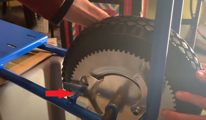 diy mini elec bike rear wheel