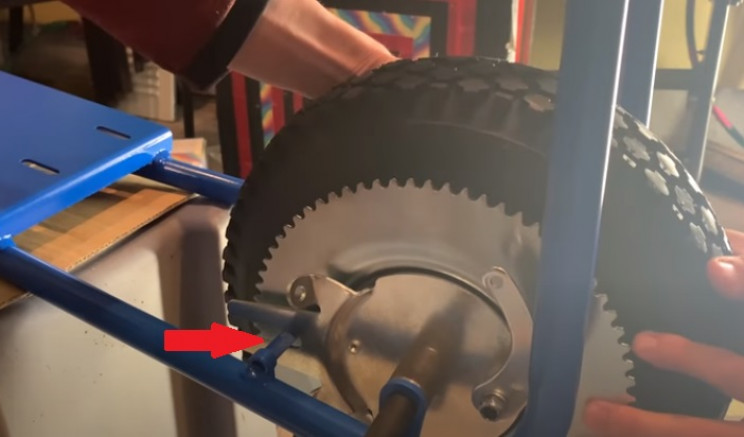 diy mini elec bike rear wheel
