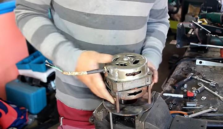 washing machine to fan motor to disc