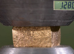 Watch Gold, White Gold and Silver Get Tested with Hydraulic Press