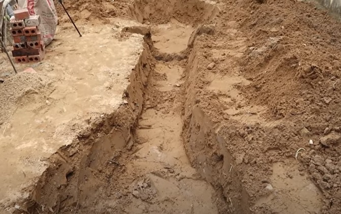 diy mini dam trench
