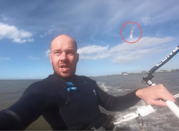 Kite Surfer Unwittingly Films a Meteor Shooting Across the Sky Behind Him