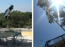 Car vs. World's Strongest Trampoline, YouTuber Drops Car from 150 Feet