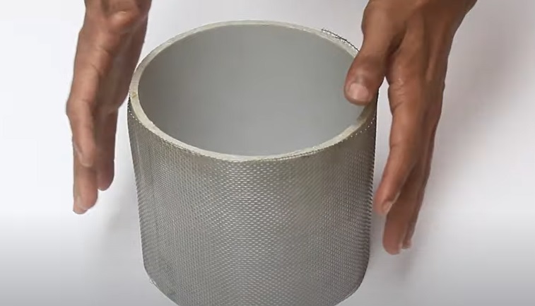 diy pipe fountain gauze