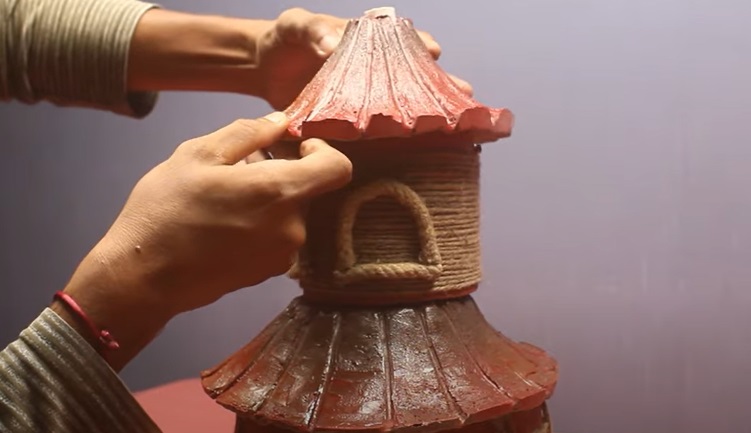 diy hut fountain roofs
