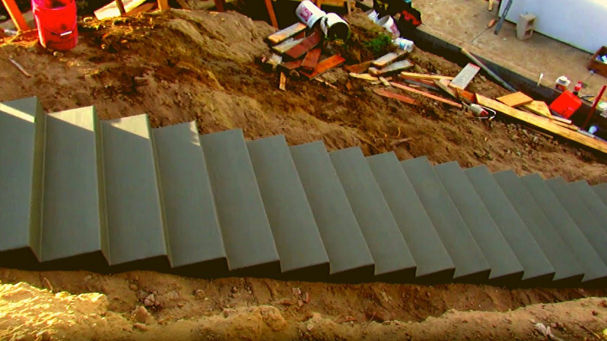 Construction Workers Build Concrete Staircase and It's a Masterpiece