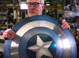 Former Mythbuster Adam Savage Upgrades a Captain America Shield