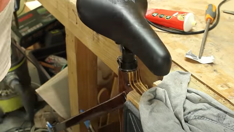 diy wooden bike add saddle