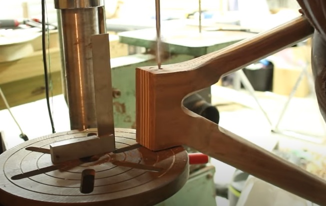 diy wooden bike drill headtube