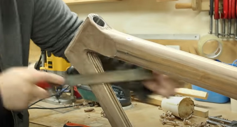 diy wooden bike file frame