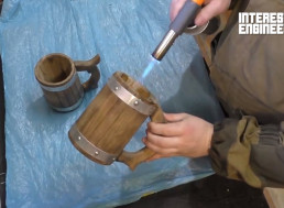 An Actual Beer Mug Made out of Wood