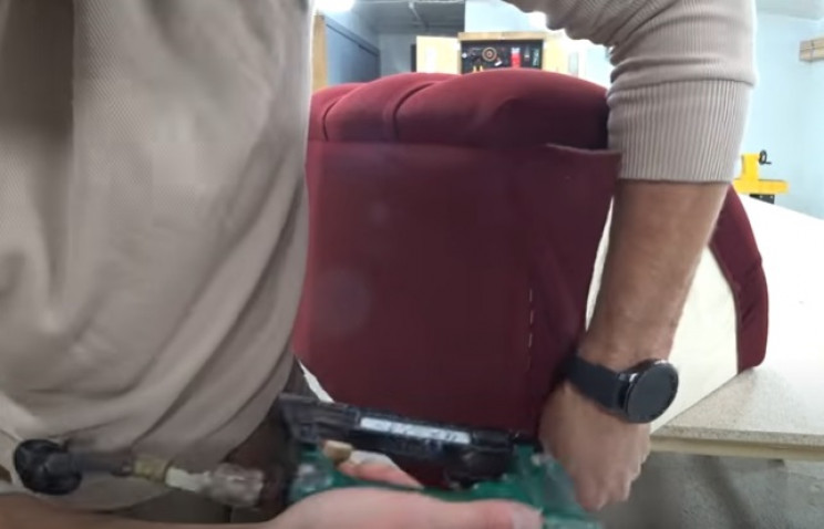 diy footstool fabric sides