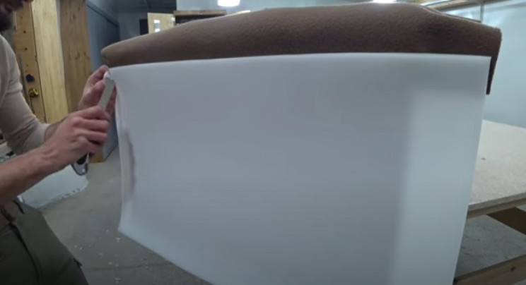 diy footstool foam edges