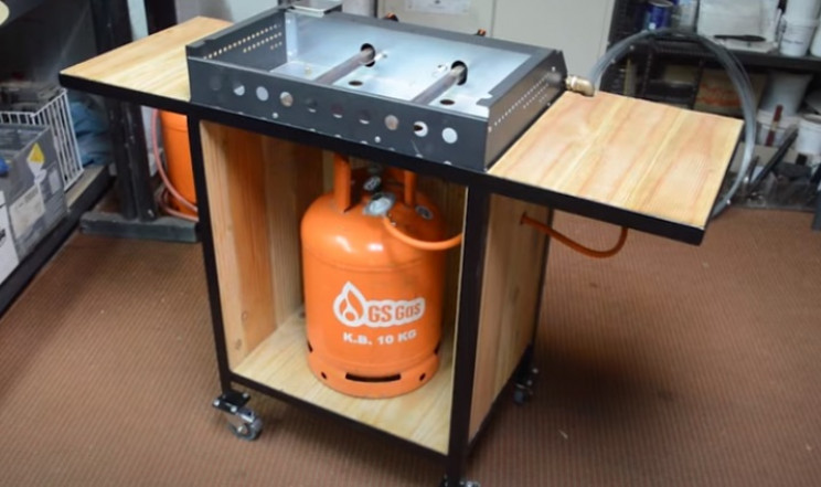 diy grill cart complete