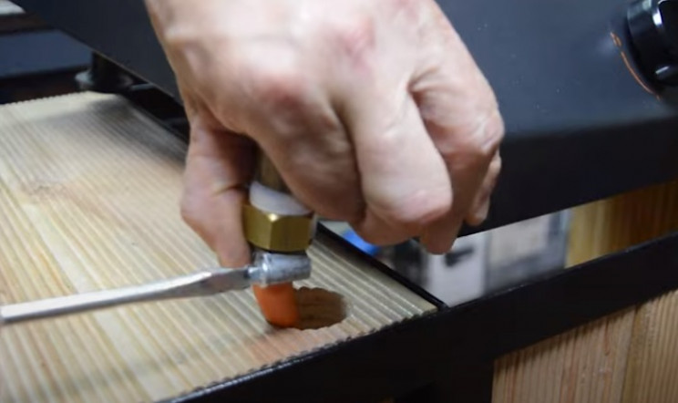 diy grill cart nipple clamp