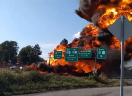 This Fuel Tanker Is Literally on Fire